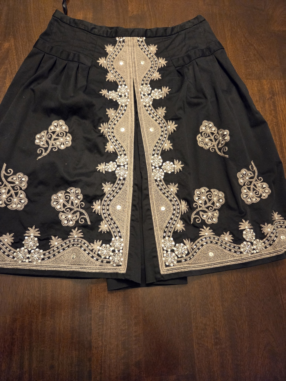 WD.NY Black Cotton Blend Skirt with Subtle Sheen